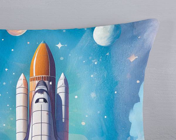 Linge de lit enfant Gunit flanelle - bleu - 140 x 200/220 cm + oreiller 70 x 60 cm
