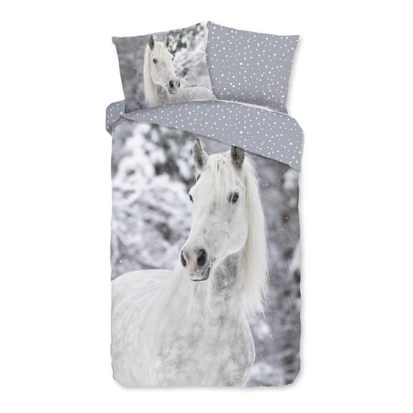 Linge de lit enfant Benoy flanelle - gris - 140 x 200/220 cm + oreiller 70 x 60 cm