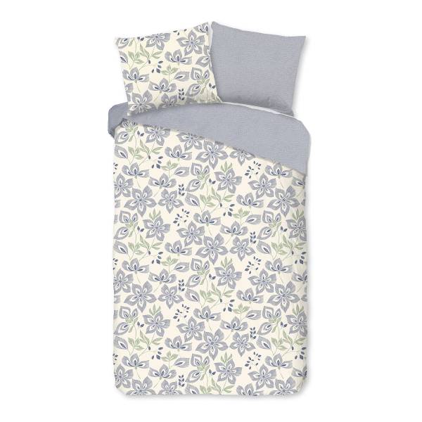 Renforce-Bettwäsche Wuaor Renforcé - Ecru - 140 x 200/220 cm + Kissen 70 x 60 cm