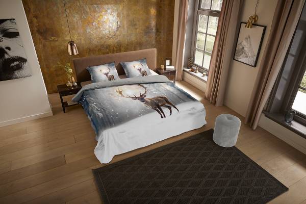 Microvezel beddengoed Kavat microvezel - grijs - 140 x 200/220 cm + kussen 70 x 60 cm