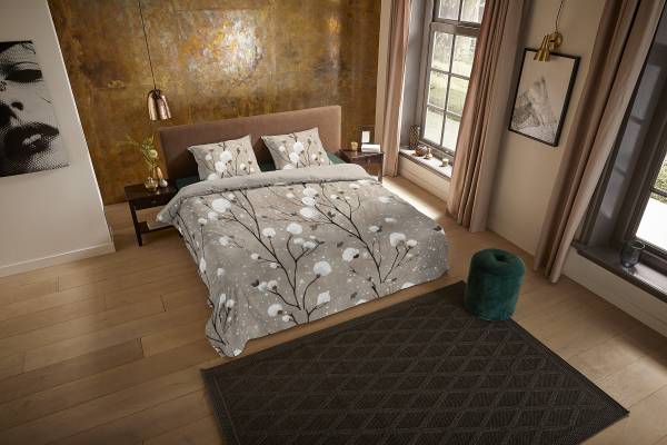 Linge de lit microfibre Nokko microfibre - sable - 140 x 200/220 cm + oreiller 70 x 60 cm