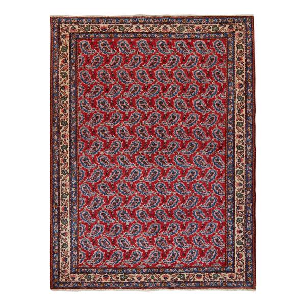 Tapis à poils courts Abadeh 1418637 Laine vierge - Beige / Marron