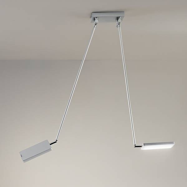 LED-Deckenleuchte Book Aluminium - 2-flammig - Grau