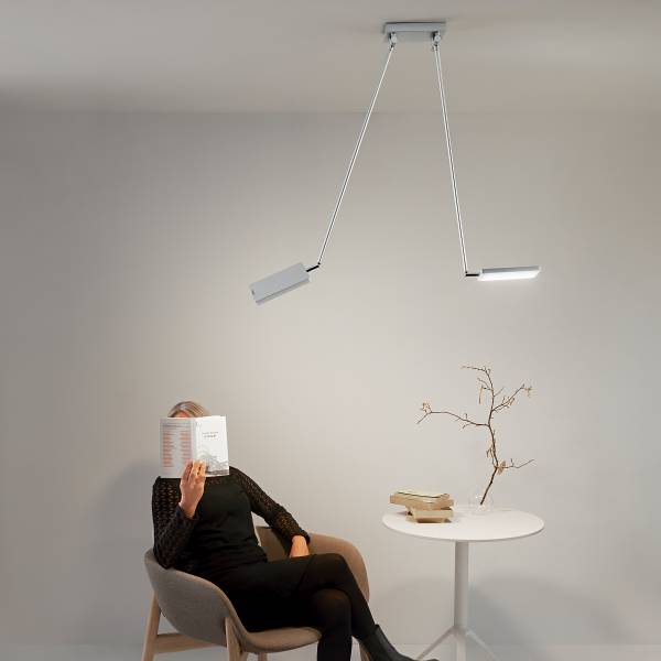 LED-Deckenleuchte Book Aluminium - 2-flammig - Grau