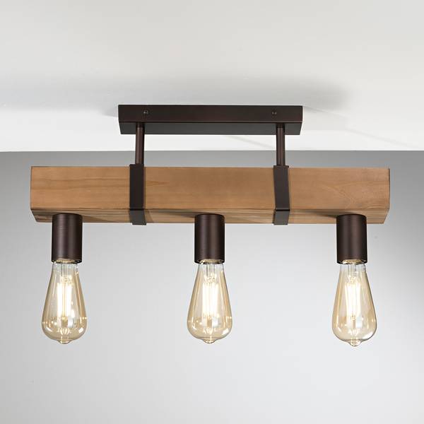 Plafondlamp Texas massief sparrenhout - 3-lichts