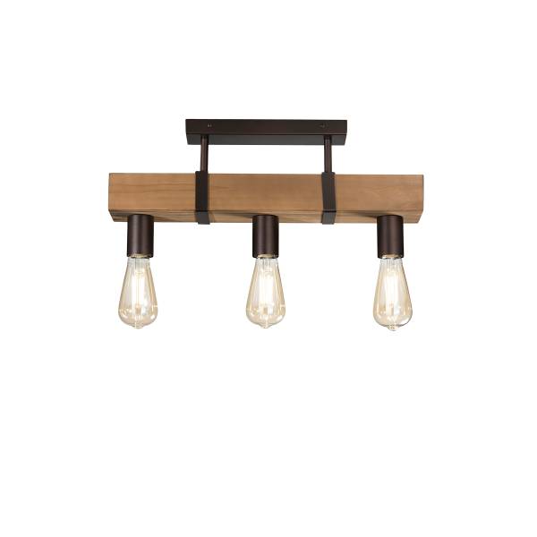 Plafondlamp Texas massief sparrenhout - 3-lichts