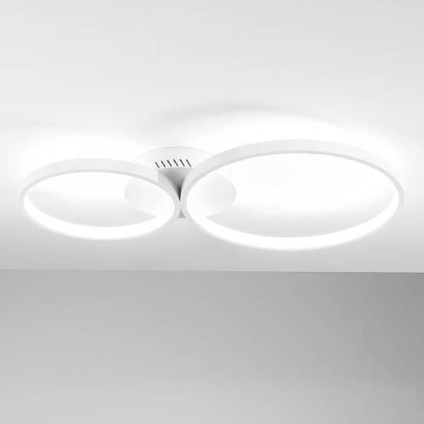 LED-plafondlamp Fredy met 2 ringen silicone/aluminium - 2-lichts