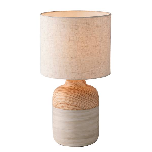 Tischleuchte Woody Baumwollstoff / Keramik - 1-flammig - Höhe: 54 cm