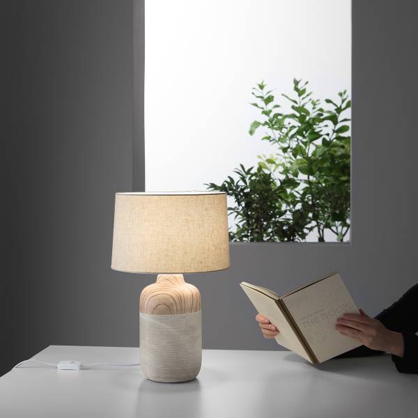 Lampada da tavolo Woody Cotone / Ceramica - 1 punto luce - Altezza: 49 cm