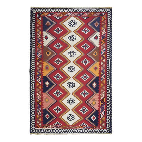 Laagp. vloerkleed Kelim Gashgai 2173136 scheerwol - meerdere kleuren