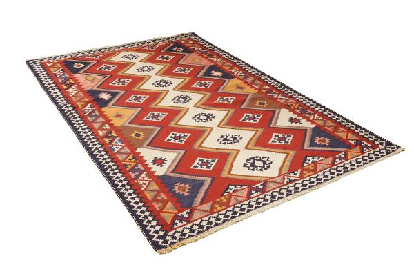 Laagp. vloerkleed Kelim Gashgai 2173136 scheerwol - meerdere kleuren