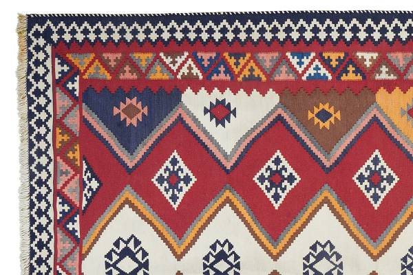 Laagp. vloerkleed Kelim Gashgai 2173136 scheerwol - meerdere kleuren