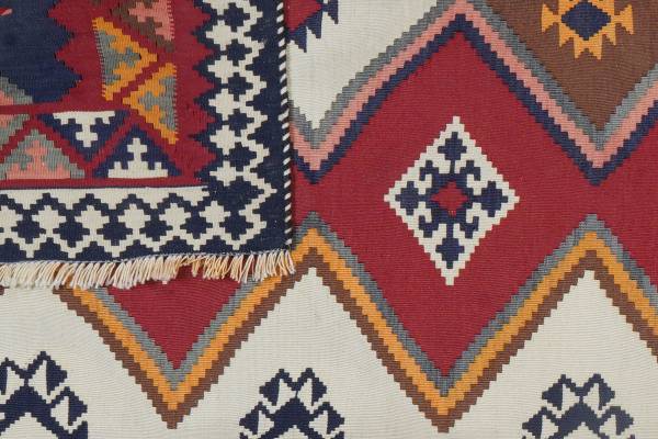 Laagp. vloerkleed Kelim Gashgai 2173136 scheerwol - meerdere kleuren