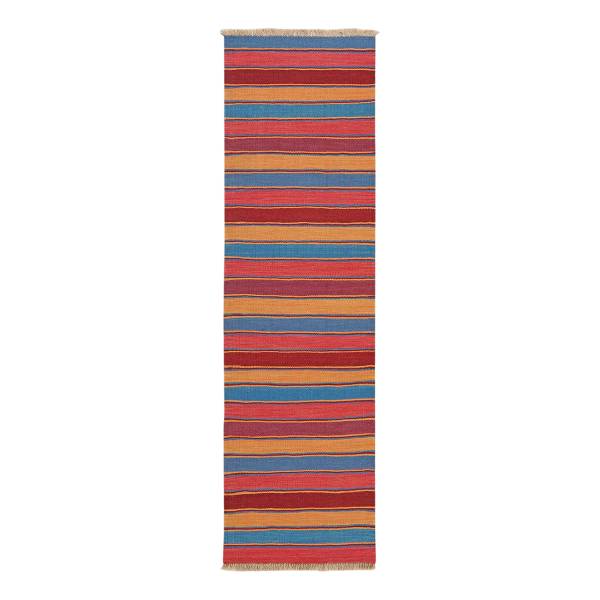 Laagp. vloerkleed Kelim Gashgai 2166300 scheerwol - rood/beige
