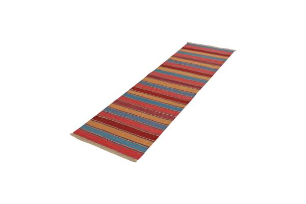 Laagp. vloerkleed Kelim Gashgai 2166300 scheerwol - rood/beige