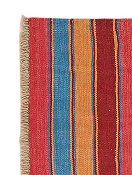 Laagp. vloerkleed Kelim Gashgai 2166300 scheerwol - rood/beige