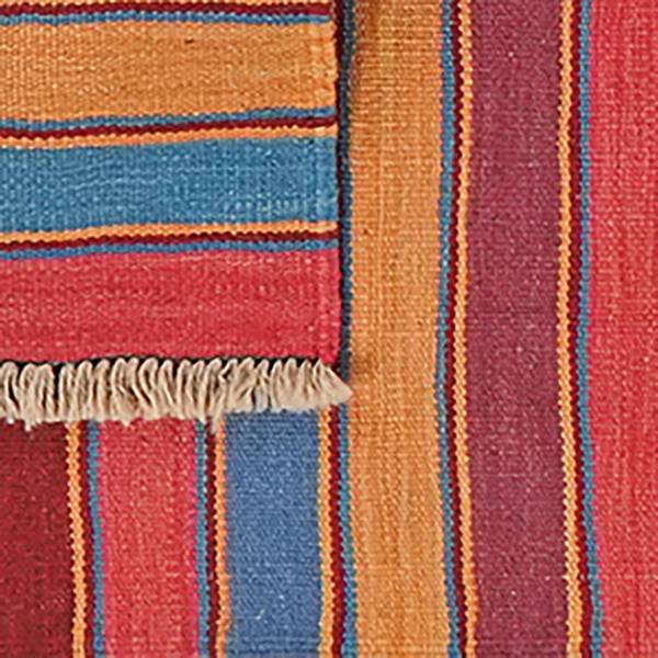 Laagp. vloerkleed Kelim Gashgai 2166300 scheerwol - rood/beige