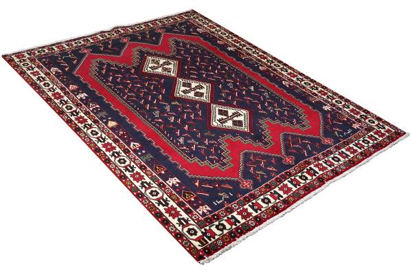 Tappeto a pelo corto Afshar 2179836 Lana vergine - Blu