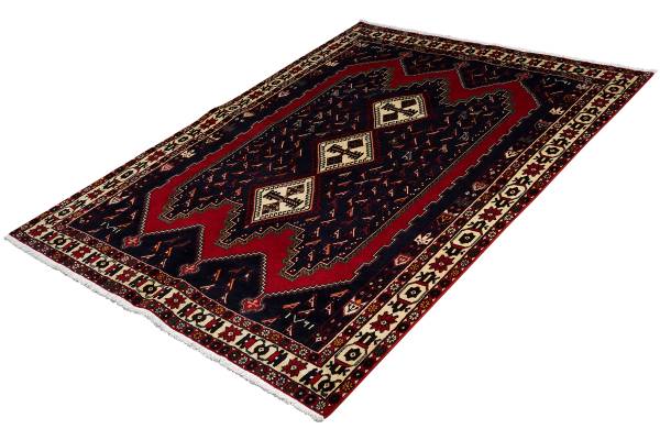 Tappeto a pelo corto Afshar 2179836 Lana vergine - Blu