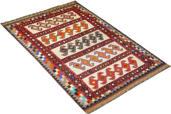 Tappeto pelo corto Kelim Gashgai 2178769 Lana vergine - Multicolore