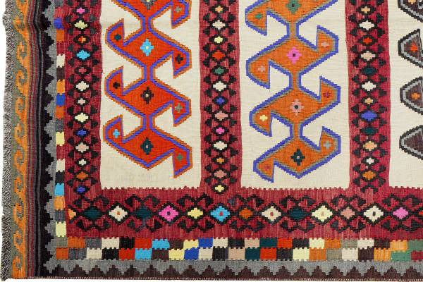 Tappeto pelo corto Kelim Gashgai 2178769 Lana vergine - Multicolore