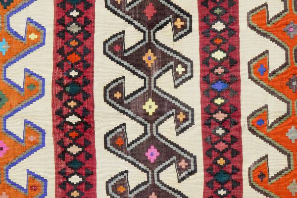 Tappeto pelo corto Kelim Gashgai 2178769 Lana vergine - Multicolore