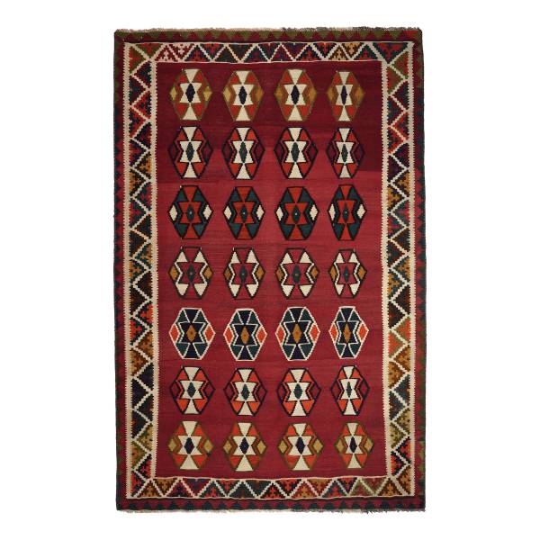 Kurzflorteppich Kelim Gashgai 2075034 Schurwolle - Mehrfarbig