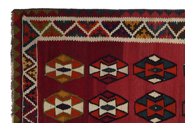 Kurzflorteppich Kelim Gashgai 2075034 Schurwolle - Mehrfarbig