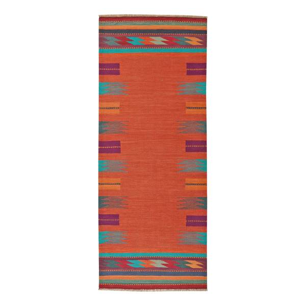 Laagp. vloerkleed Kelim Gashgai 2175749 scheerwol - rood/beige
