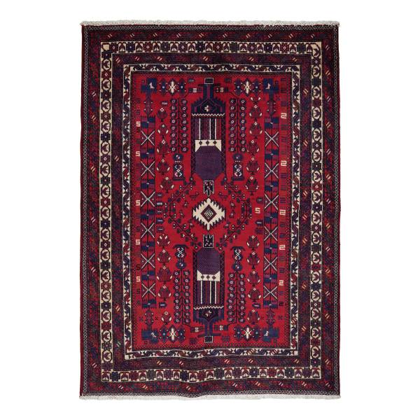Tappeto a pelo corto Afshar 2159843 Lana vergine - Blu