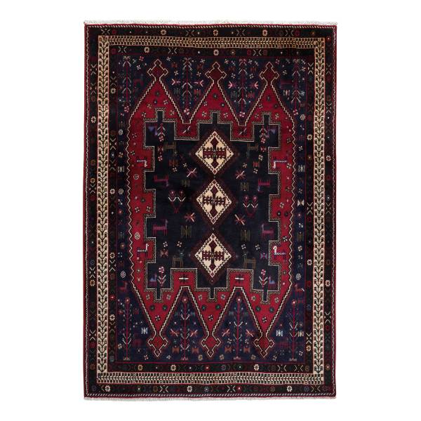 Tappeto a pelo corto Afshar 2178936 Lana vergine - Rosso / Beige
