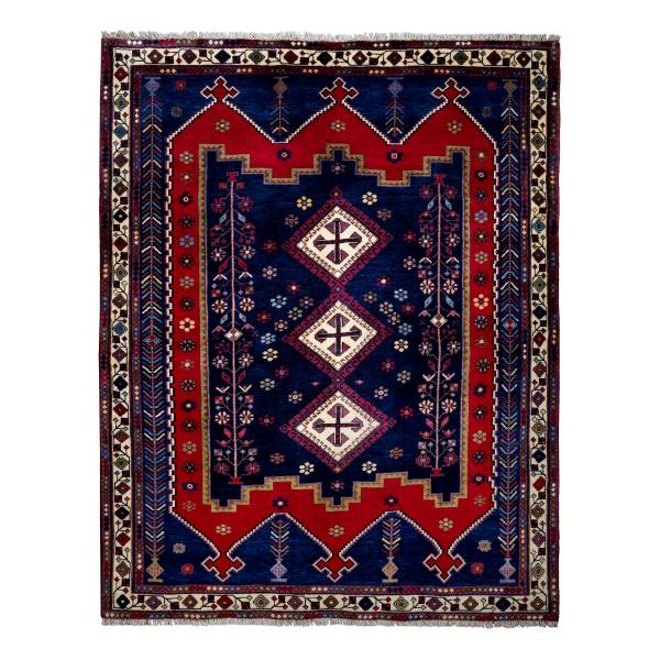 Tapis à poils courts Afshar 2179108 Laine vierge - Multicolore