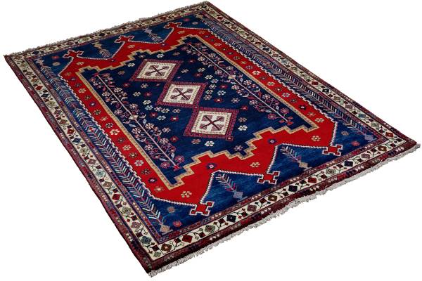 Tapis à poils courts Afshar 2179108 Laine vierge - Multicolore