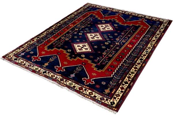 Tapis à poils courts Afshar 2179108 Laine vierge - Multicolore