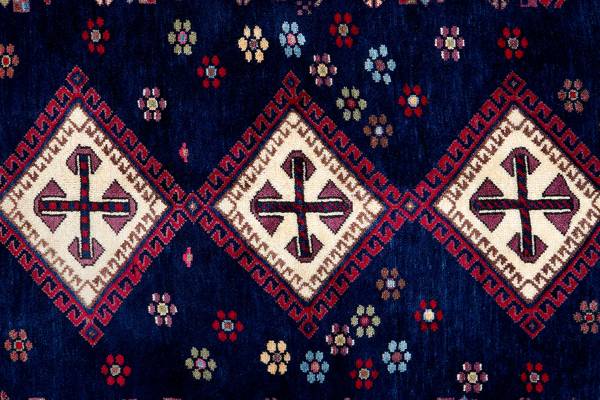 Tapis à poils courts Afshar 2179108 Laine vierge - Multicolore
