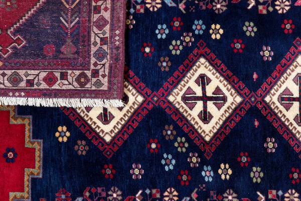 Tapis à poils courts Afshar 2179108 Laine vierge - Multicolore