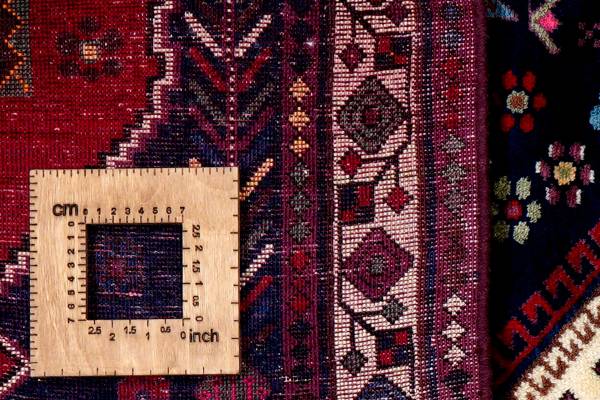 Tapis à poils courts Afshar 2179108 Laine vierge - Multicolore