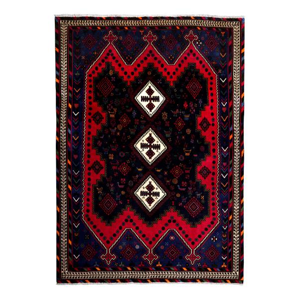 Tappeto a pelo corto Afshar 2179270 Lana vergine - Rosso / Beige