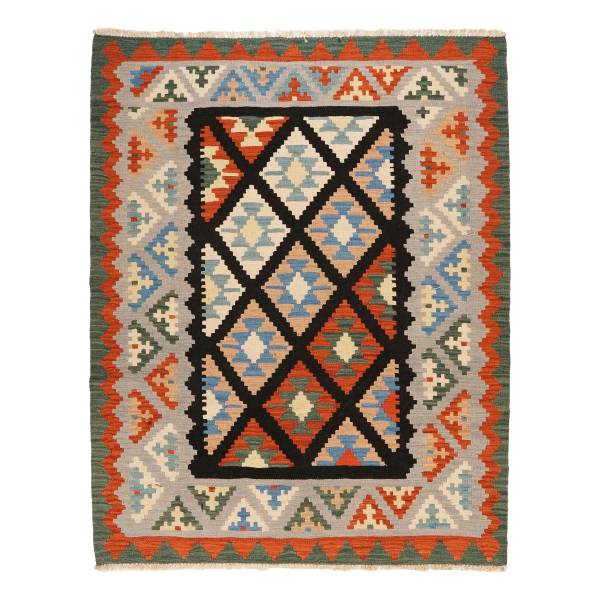 Kurzflorteppich Kelim Gashgai 2165606 Schurwolle - Beige / Rot