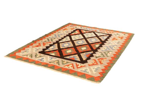 Kurzflorteppich Kelim Gashgai 2165606 Schurwolle - Beige / Rot