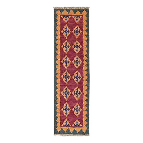 Kurzflorteppich Kelim Gashgai 2168177 Schurwolle - Rot / Beige