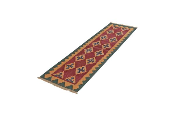 Kurzflorteppich Kelim Gashgai 2168177 Schurwolle - Rot / Beige