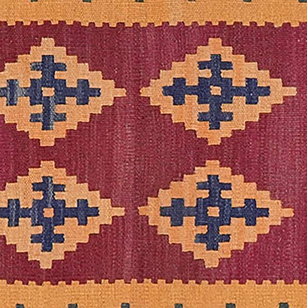 Kurzflorteppich Kelim Gashgai 2168177 Schurwolle - Rot / Beige