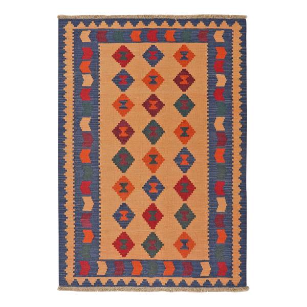 Kurzflorteppich Kelim Gashgai 2168261 Schurwolle - Beige / Rot