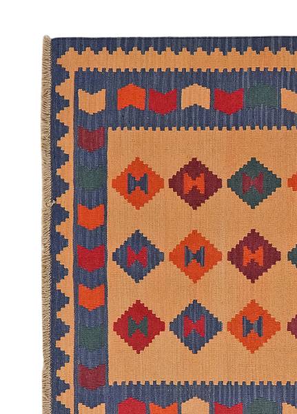 Kurzflorteppich Kelim Gashgai 2168261 Schurwolle - Beige / Rot