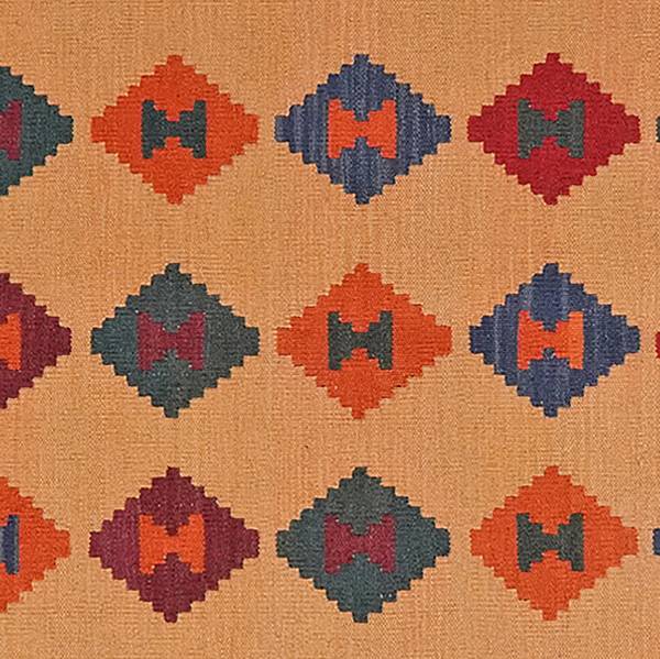 Kurzflorteppich Kelim Gashgai 2168261 Schurwolle - Beige / Rot
