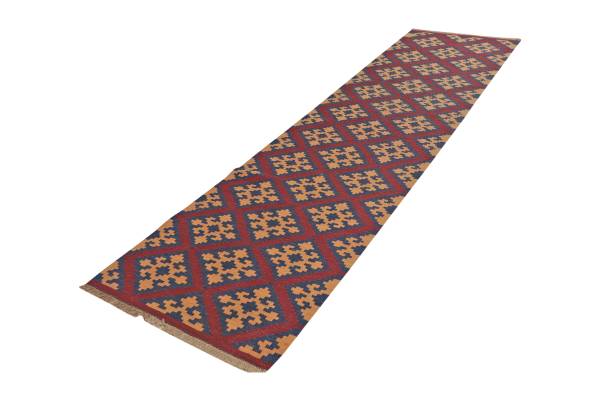 Tappeto pelo corto Kelim Gashgai 2172610 Lana vergine - Beige / Blu