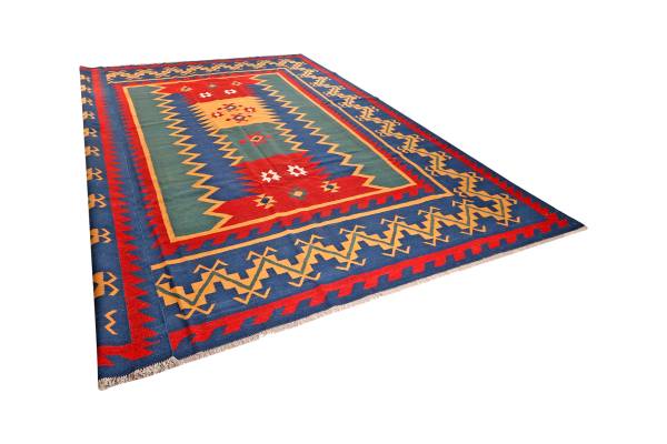 Laagp. vloerkleed Kelim Gashgai 259311 scheerwol - meerdere kleuren