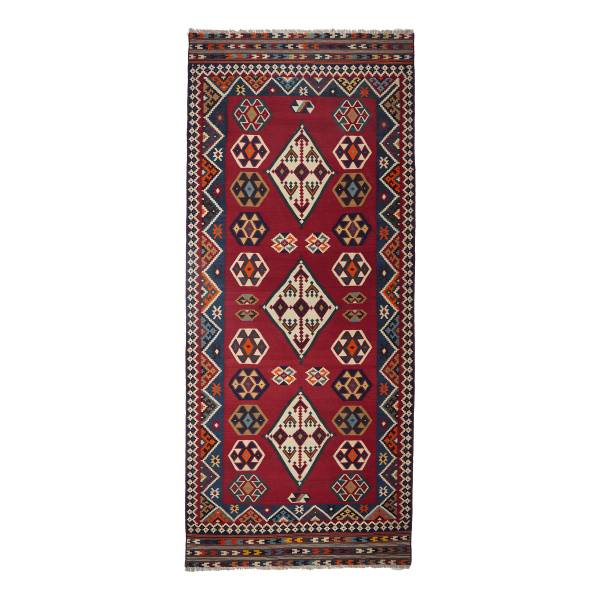 Tappeto pelo corto Kelim Gashgai 2014286 Lana vergine - Multicolore