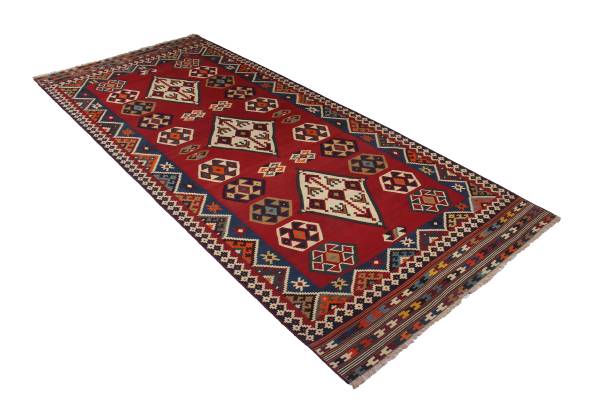 Tappeto pelo corto Kelim Gashgai 2014286 Lana vergine - Multicolore